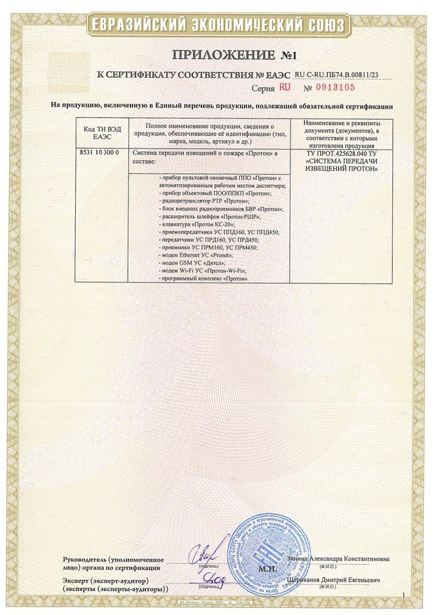 Пожарный сертификат СПИ2
